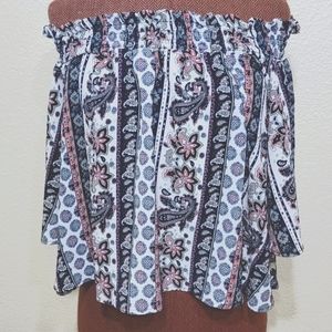 Shyanne Off the shoulder Paisley Shirt
